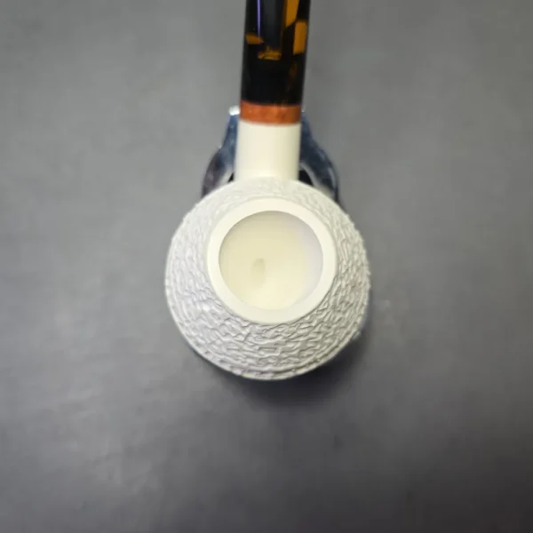 MBSD Meerschaum Deluxe Compact Partially Rusticated Rhodesian with Briar-Mortise (New) - Image 7