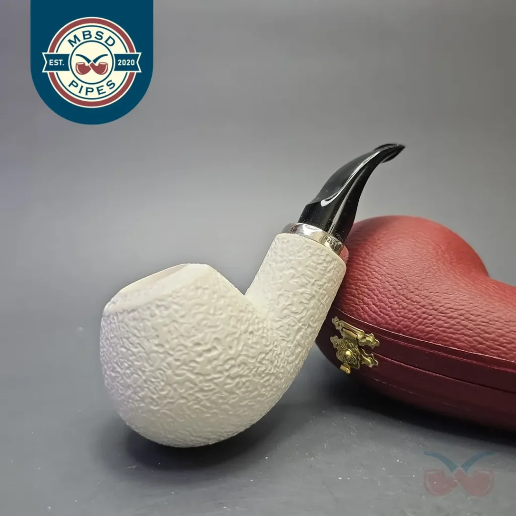 MBSD Meerschaum Silver Rusticated Reverse Calabash Apple (New)