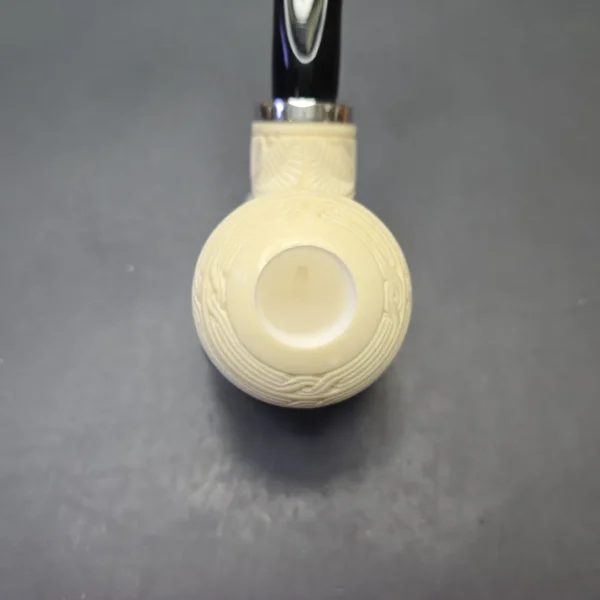 MBSD Meerschaum Silver Floral Carved Reverse Calabash Rhodesian (New) - Image 7