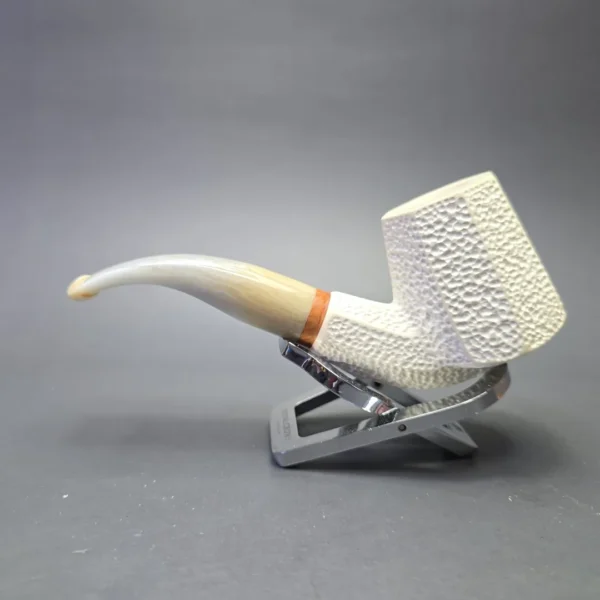 MBSD Meerschaum Deluxe Rusticated Paneled Volcano with Briar-Mortise (New) - Image 5