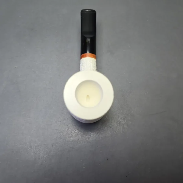 MBSD Meerschaum Deluxe Rusticated Poker with Briar-Mortise (New) - Image 7