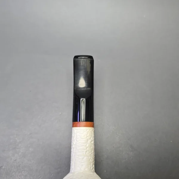 MBSD Meerschaum Deluxe Rusticated Poker with Briar-Mortise (New) - Image 8