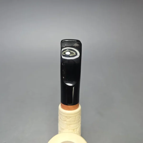 MBSD Meerschaum Deluxe Brick Carved Cherrywood with Briar-Mortise (New) - Image 8