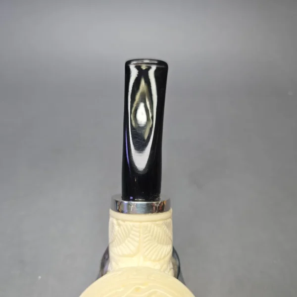 MBSD Meerschaum Silver Floral Carved Reverse Calabash Rhodesian (New) - Image 8