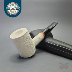 MBSD Meerschaum Deluxe Rusticated Poker with Briar-Mortise (New)