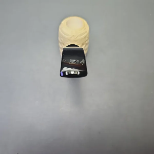 MBSD Meerschaum Deluxe Lattice Carved Cherrywood Sitter with Briar-Mortise (New) - Image 8