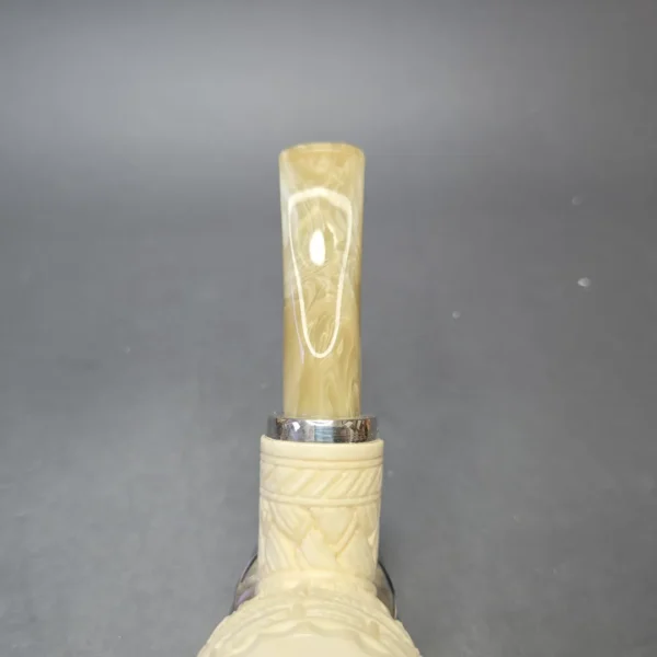 MBSD Meerschaum Silver Floral Carved Reverse Calabash Brandy (New) - Image 8