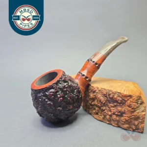 Radice Bark (O) (Oil Cured) (Twin Bore) Partially Rusticated Hawkbill with Faux Bamboo (Estate)
