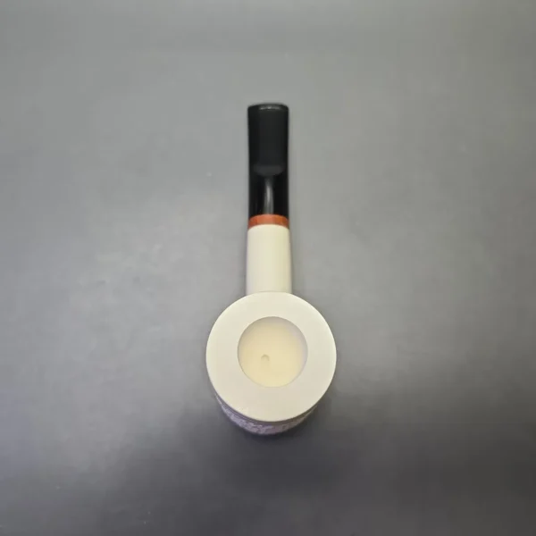 MBSD Meerschaum Deluxe Rusticated Poker with Briar-Mortise (New) - Image 9