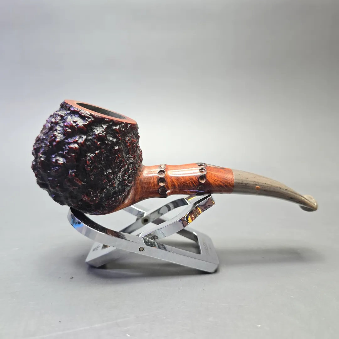 Radice Bark (O) (Oil Cured) (Twin Bore) Partially Rusticated Hawkbill with Faux Bamboo (Estate) - Image 2