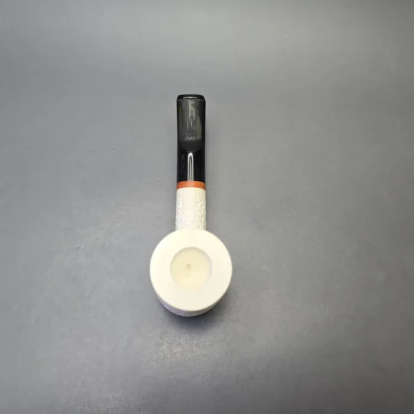 MBSD Meerschaum Deluxe Rusticated Poker with Briar-Mortise (New) - Image 9