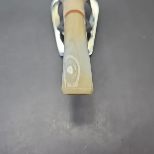 MBSD Meerschaum Deluxe Floral Carved Stacked Bent Billiard with Briar-Mortise (New) - Image 6