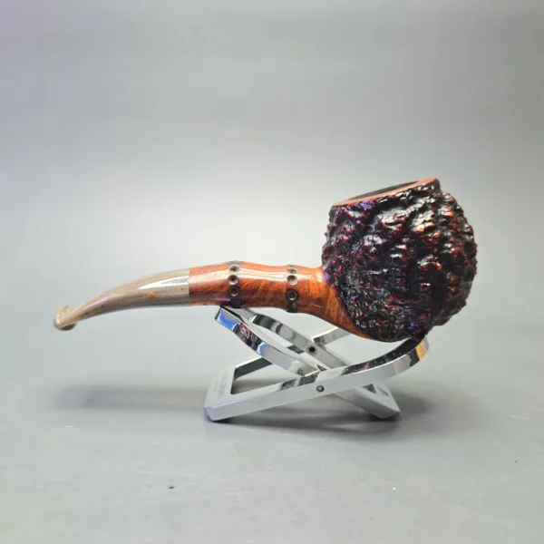 Radice Bark (O) (Oil Cured) (Twin Bore) Partially Rusticated Hawkbill with Faux Bamboo (Estate) - Image 4
