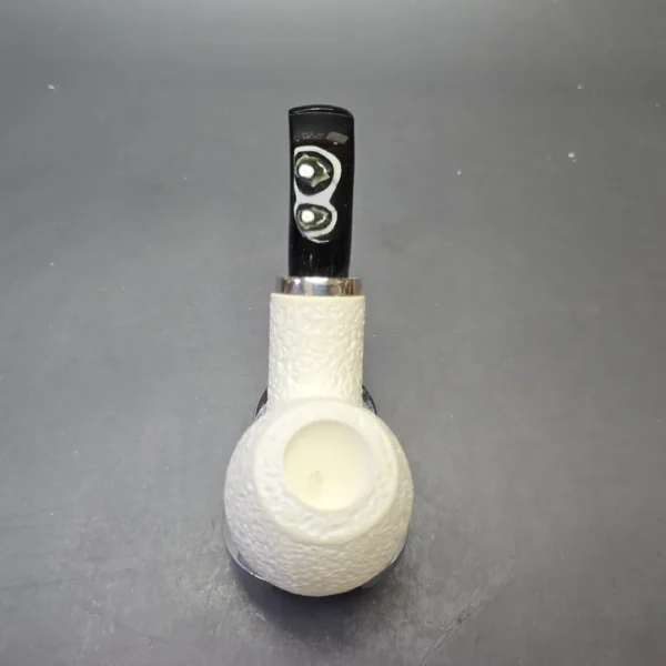 MBSD Meerschaum Silver Rusticated Reverse Calabash Apple (New) - Image 9