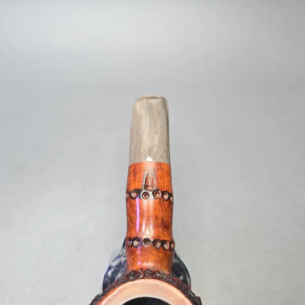 Radice Bark (O) (Oil Cured) (Twin Bore) Partially Rusticated Hawkbill with Faux Bamboo (Estate) - Image 7