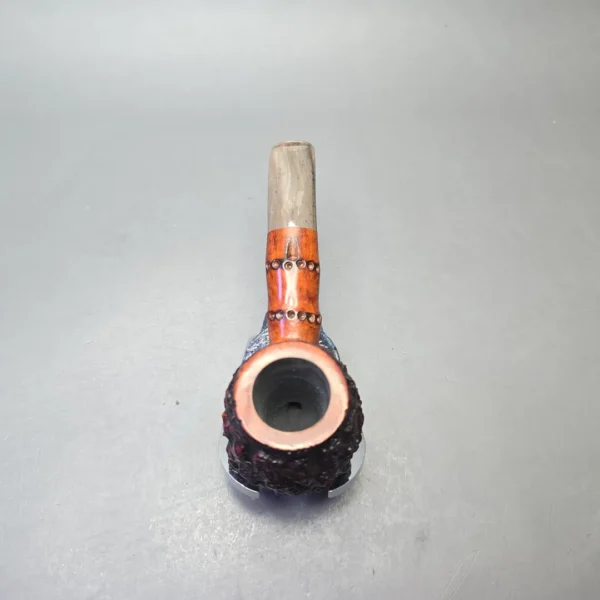 Radice Bark (O) (Oil Cured) (Twin Bore) Partially Rusticated Hawkbill with Faux Bamboo (Estate) - Image 8