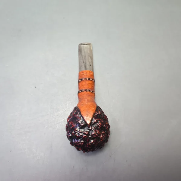 Radice Bark (O) (Oil Cured) (Twin Bore) Partially Rusticated Hawkbill with Faux Bamboo (Estate) - Image 9