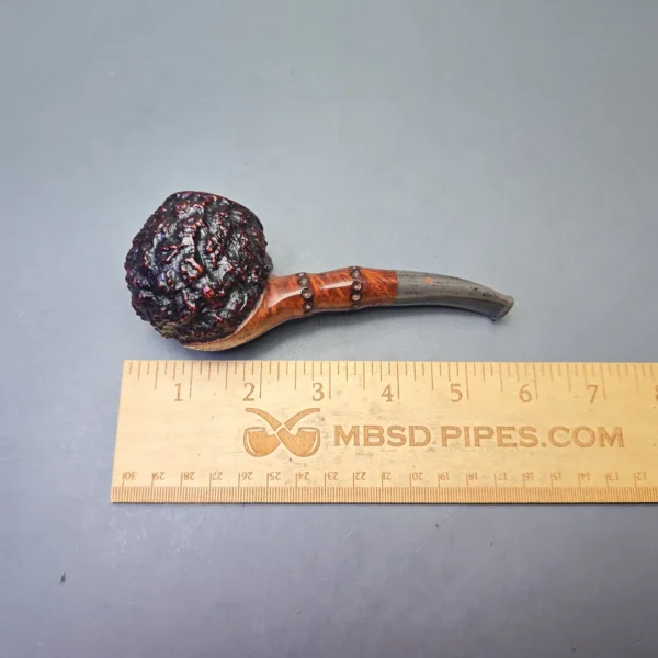 Radice Bark (O) (Oil Cured) (Twin Bore) Partially Rusticated Hawkbill with Faux Bamboo (Estate) - Image 12