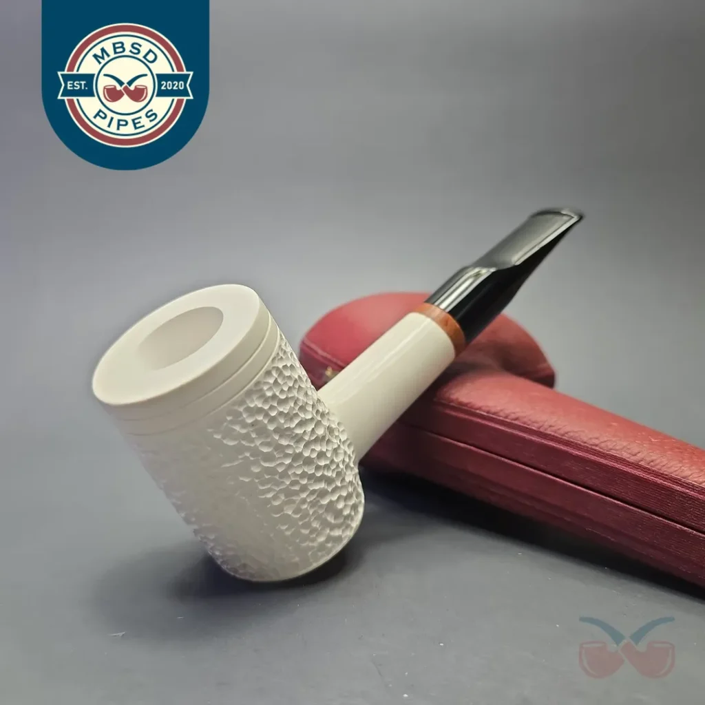MBSD Meerschaum Deluxe Rusticated Poker with Briar-Mortise (New)