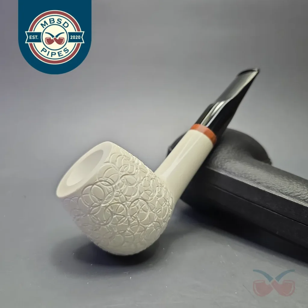 MBSD Meerschaum Deluxe Lattice Carved Billiard with Briar-Mortise (New)