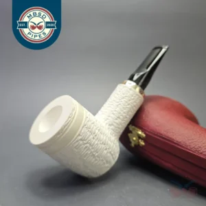 MBSD Meerschaum Silver Rusticated Reverse Calabash Poker (New)