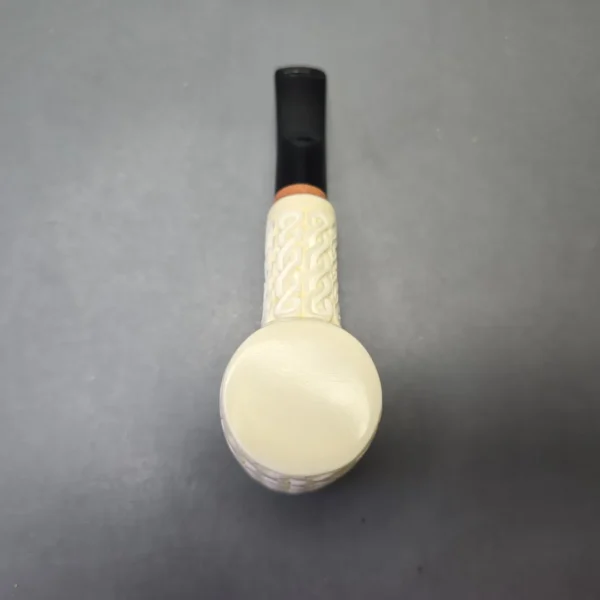 MBSD Meerschaum Deluxe Lattice Carved Poker with Briar-Mortise (New) - Image 10