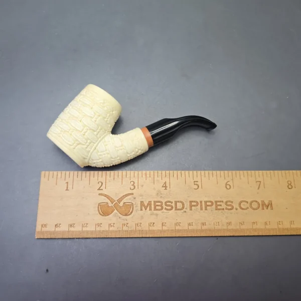 MBSD Meerschaum Deluxe Brick Carved Cherrywood with Briar-Mortise (New) - Image 10