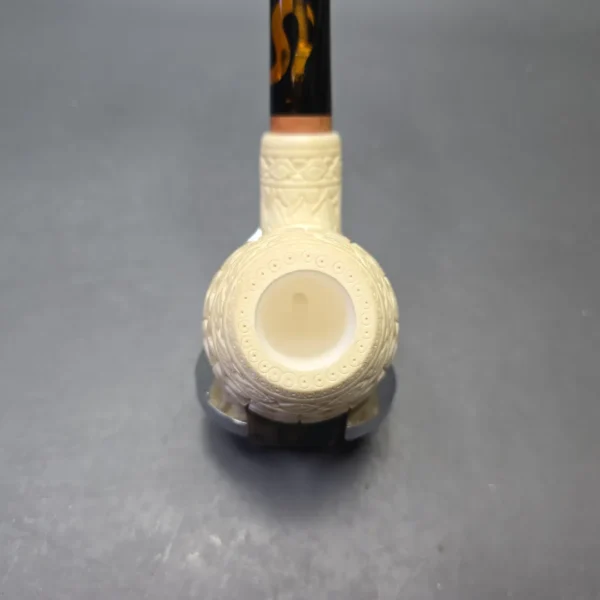 MBSD Meerschaum Deluxe Lattice Carved Brandy with Briar-Mortise (New) - Image 7