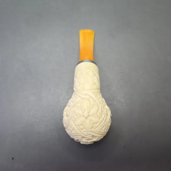 MBSD Meerschaum Silver Floral Carved Reverse Calabash Brandy (New) - Image 10