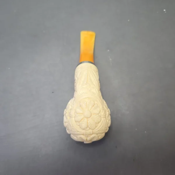 MBSD Meerschaum Silver Floral Carved Reverse Calabash Brandy (New) - Image 10