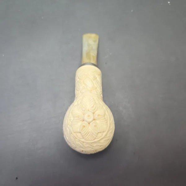 MBSD Meerschaum Silver Floral Carved Reverse Calabash Brandy (New) - Image 10