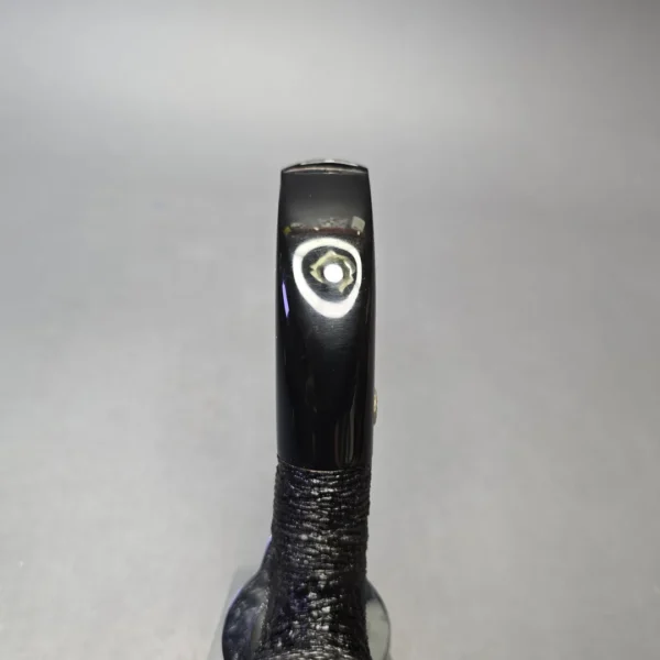 Brebbia Lido Root Briar 60 Rusticated Bent Billiard (Unsmoked Estate) - Image 7