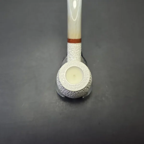MBSD Meerschaum Deluxe Rusticated Bent Billiard with Briar-Mortise (New) - Image 7