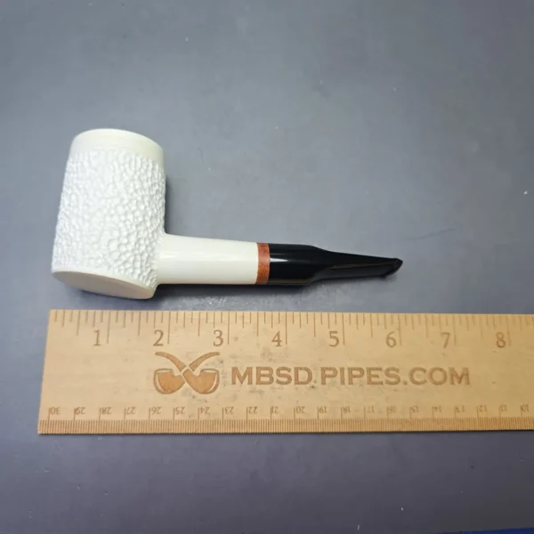 MBSD Meerschaum Deluxe Rusticated Poker with Briar-Mortise (New) - Image 11