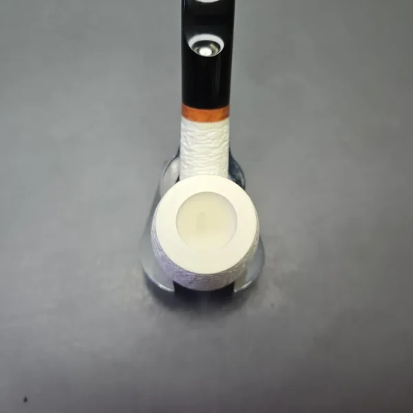 MBSD Meerschaum Deluxe Wicker Rusticated Stubby Bent Billiard with Briar-Mortise (New) - Image 7