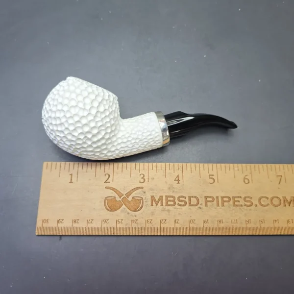 MBSD Meerschaum Silver "Golf Ball" Rusticated Reverse Calabash Apple (New) - Image 11