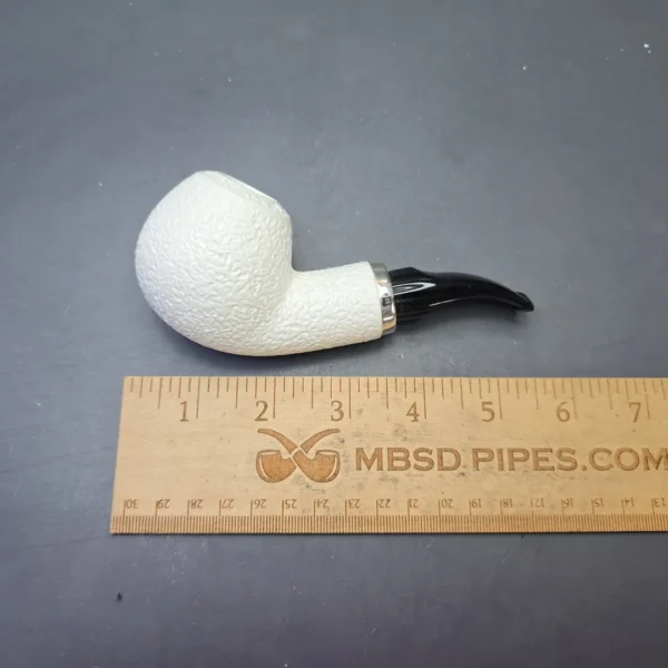 MBSD Meerschaum Silver Rusticated Reverse Calabash Apple (New) - Image 11