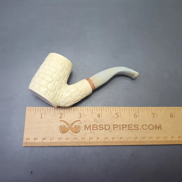 MBSD Meerschaum Deluxe Brick Carved Cherrywood with Briar-Mortise (New) - Image 11