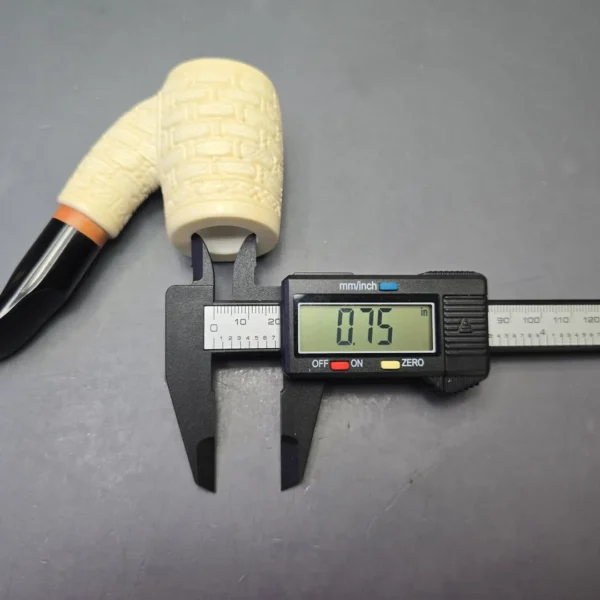 MBSD Meerschaum Deluxe Brick Carved Cherrywood with Briar-Mortise (New) - Image 11