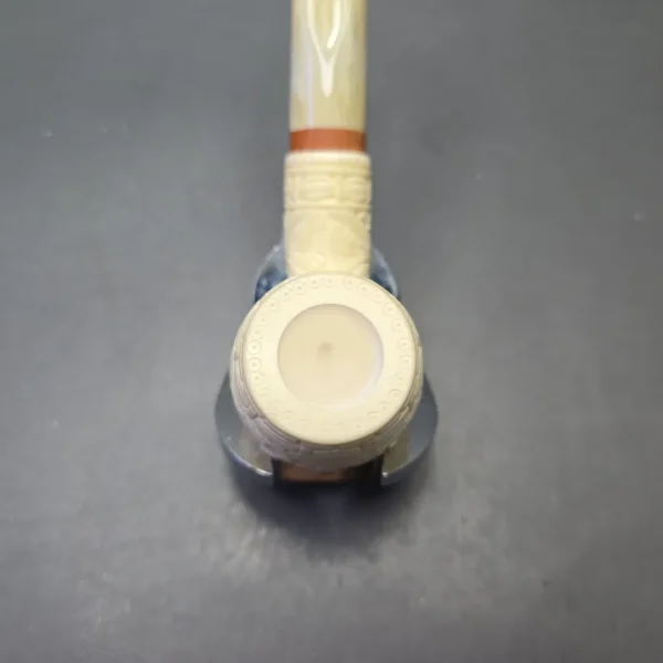 MBSD Meerschaum Deluxe Floral Carved Brandy with Briar-Mortise (New) - Image 7