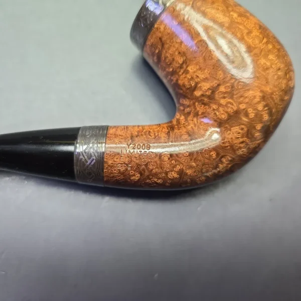 Peterson 2008 Pipe of the Year Smooth Bent Billiard with Silver (Unsmoked Estate) - Image 11