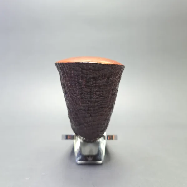 Jirsa "The Best Briar" 1 Magnum Partially Sandblasted Calabash with Brass (Estate) - Image 3