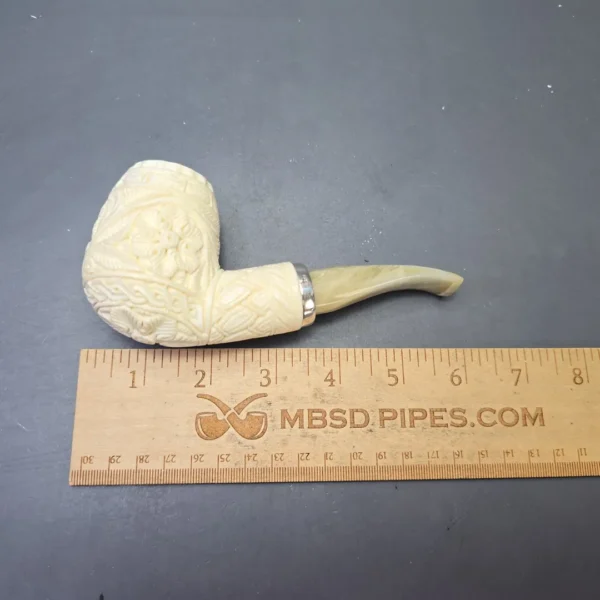 MBSD Meerschaum Silver Floral Carved Reverse Calabash Brandy (New) - Image 11