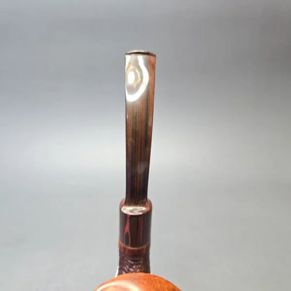 Jirsa "The Best Briar" 1 Magnum Partially Sandblasted Calabash with Brass (Estate) - Image 7
