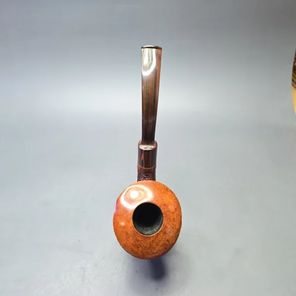 Jirsa "The Best Briar" 1 Magnum Partially Sandblasted Calabash with Brass (Estate) - Image 8