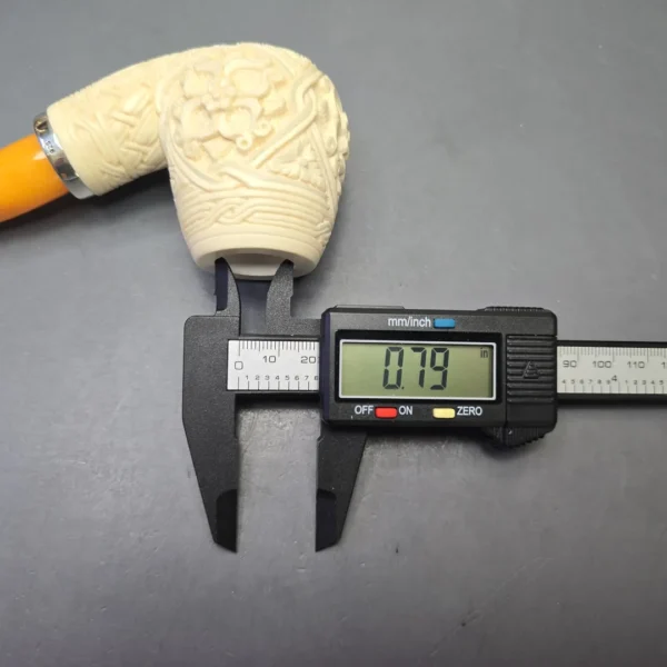 MBSD Meerschaum Silver Floral Carved Reverse Calabash Brandy (New) - Image 12