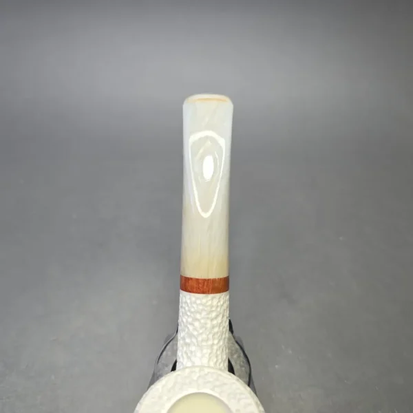 MBSD Meerschaum Deluxe Rusticated Bent Billiard with Briar-Mortise (New) - Image 8