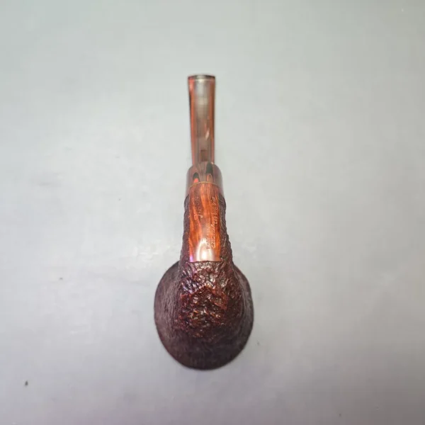 Jirsa "The Best Briar" 1 Magnum Partially Sandblasted Calabash with Brass (Estate) - Image 9