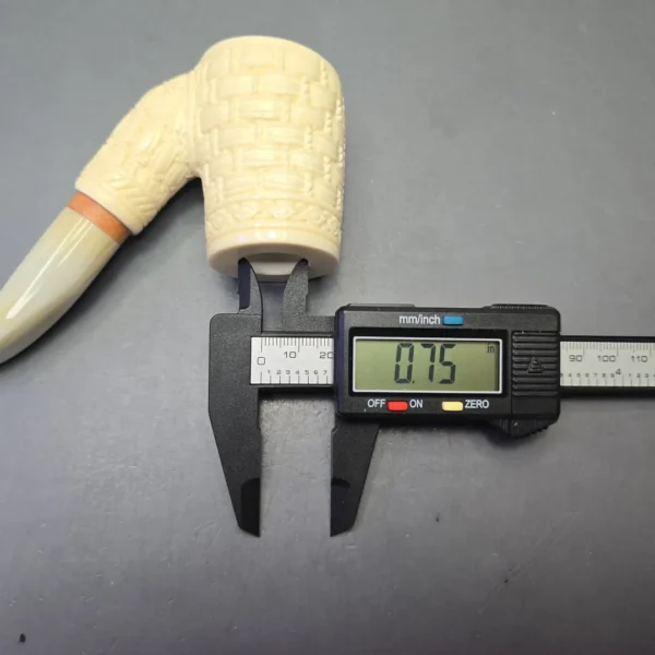 MBSD Meerschaum Deluxe Brick Carved Cherrywood with Briar-Mortise (New) - Image 12