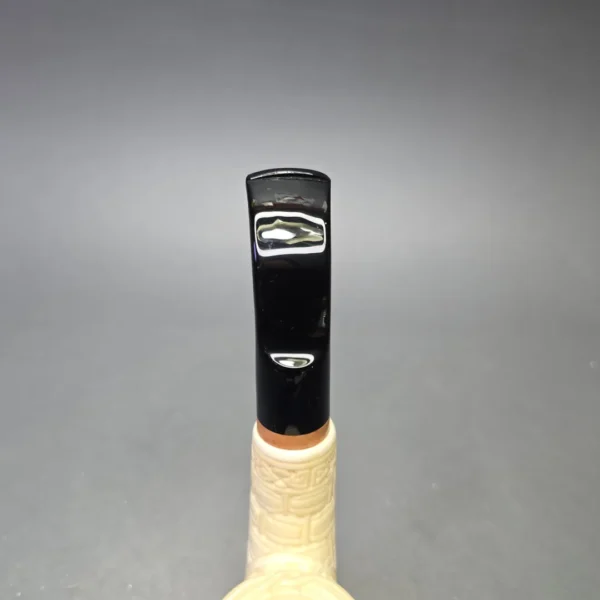 MBSD Meerschaum Deluxe Lattice Carved Cherrywood Sitter with Briar-Mortise (New) - Image 6